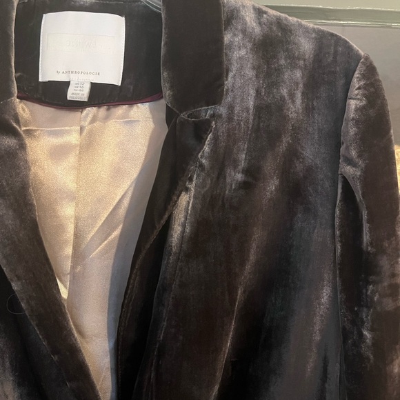 Anthropologie Velvet Taupe Jacket - Picture 6 of 6
